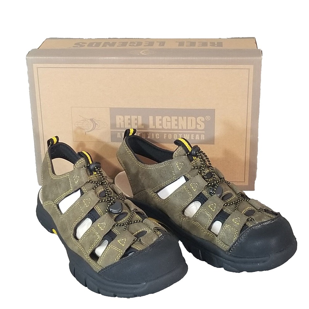 Reel Legends Wolf  Sandals Mens 12M Shoes Beige Fishing Hiking Slip On